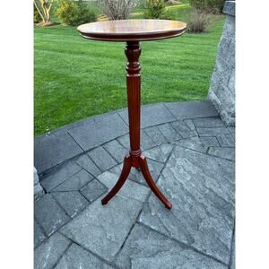 Vintage The Bombay Company 30” Mahogany Finish Tall Pedestal Plant Stand/Accent
